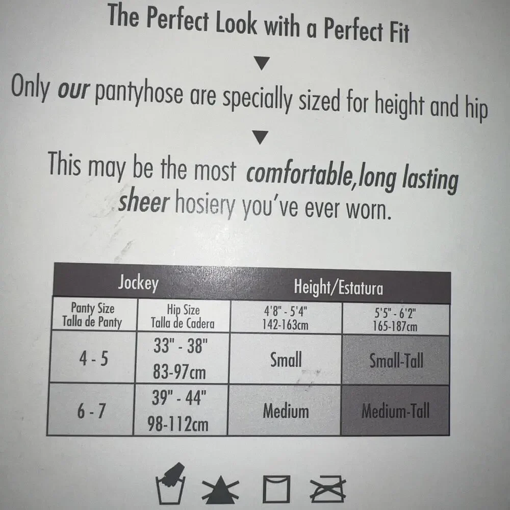 Jockey Control Top Panty Sandalfoot Nude Small #5302